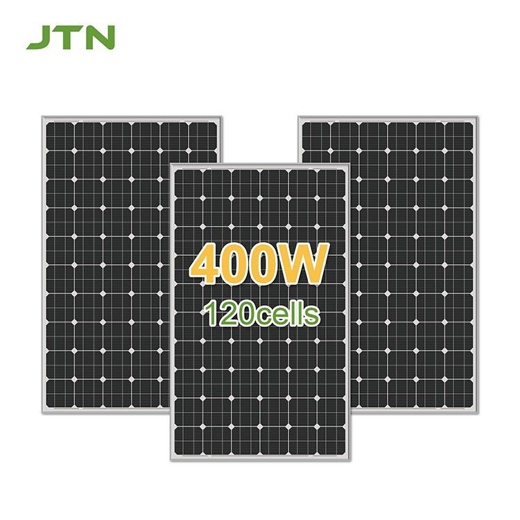 Painel solar preto de 400 watts com material de superfície de vidro e 12 anos de fabricação