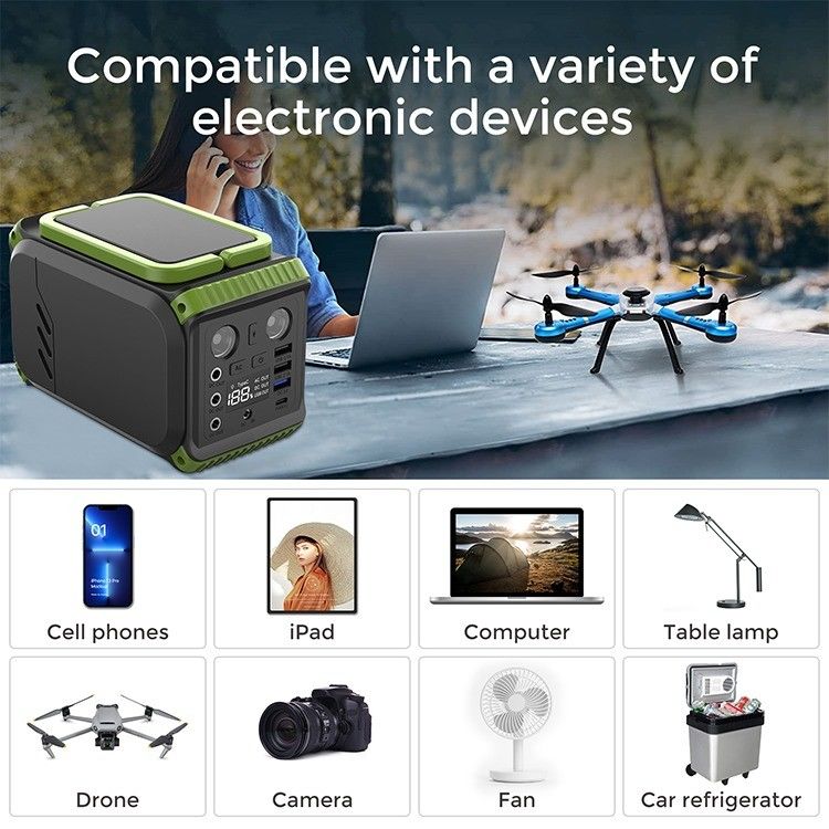 Acampamento ao ar livre Painel solar Estação de energia Gerador portátil Lifepo4 Lítio 110V 200W