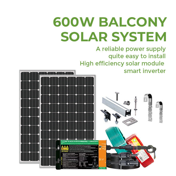 Montagem de telhado Sistema solar mono-balcão 300W 375W 600W 800W Instalação sem problemas