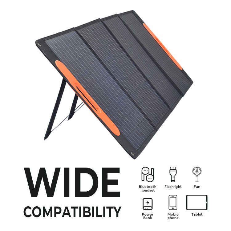 Painéis solares portáteis flexíveis e leves Silício monocristalino para caravana ao ar livre 120w