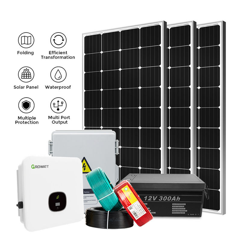 Sistema de energia solar de casa fora da rede 10 kW Gerador solar de energia verde inversor híbrido