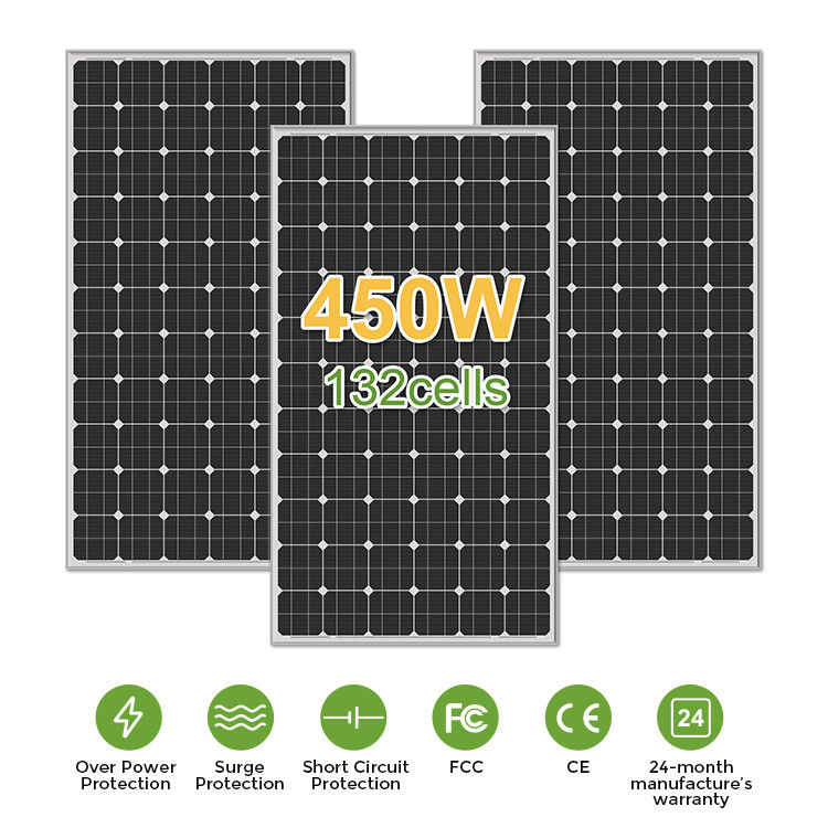 156.75mmx156.75mm Tamanho de célula Mono 400w 450w 460w 480w Painéis solares para energia do sistema doméstico